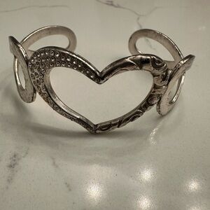 Brighton Silver Heart Bangle Bracelet